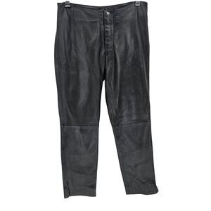 Pelle Studio Wilsons Buttery Soft Leather Black Pants Grunge Moto Biker Punk 6